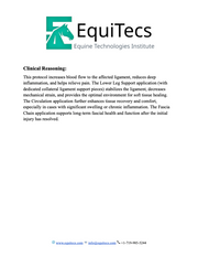 EquiTecs clinical reasoning guide for horse collateral ligament injury rehab and soft tissue healing.