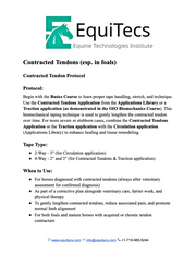 EquiTecs Contracted Tendons Protocol page 1 detailing non-surgical tendon support and limb alignment for newborn foals.