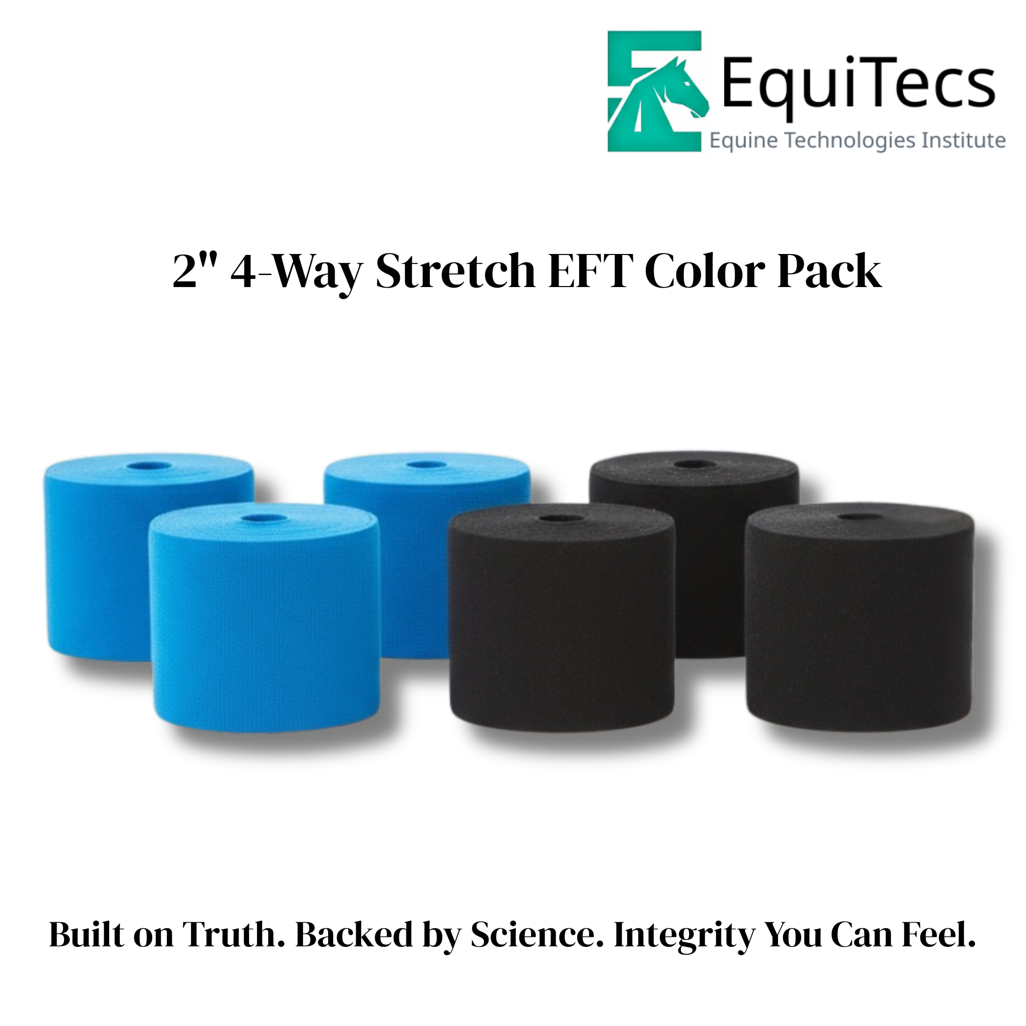 4‑way stretch tape for equine biomechanics taping and joint support - 2" color pack