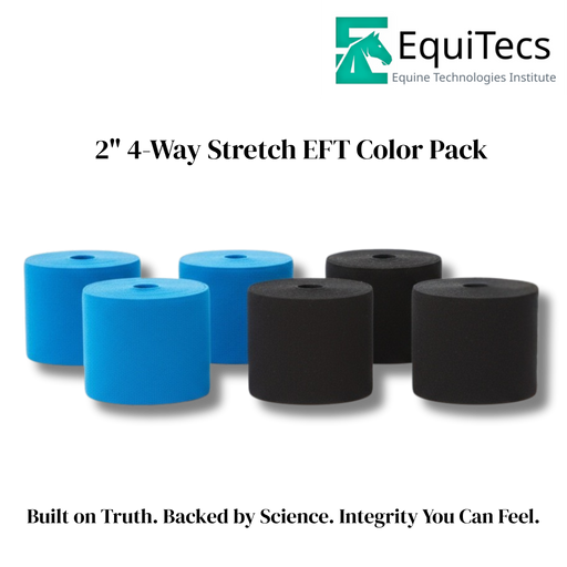 4‑way stretch tape for equine biomechanics taping and joint support - 2" color pack