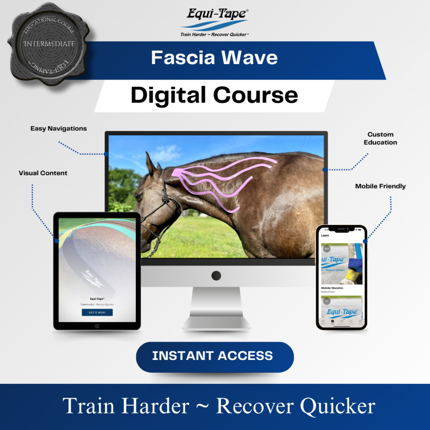 Equi-Tape Fascia Module Level 2. The Fascia Wave - created for equine muscle fascia injuries and adhesions. 