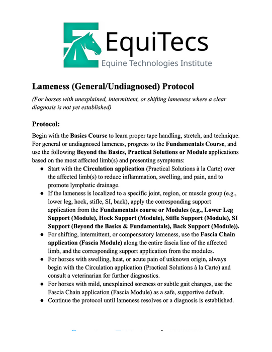 Lameness (General/Undiagnosed) Protocol