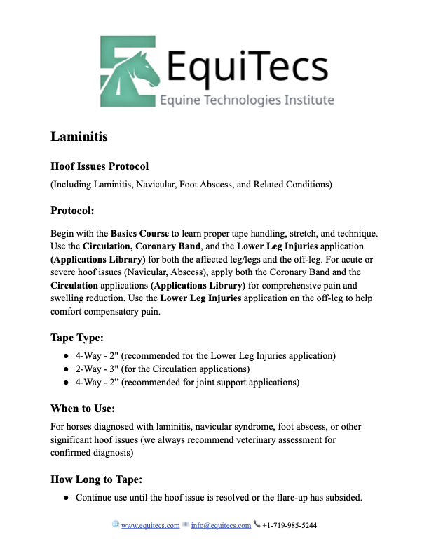 Laminitis Hoof Issues Protocol