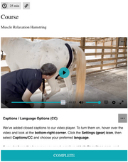 EquiTecs EFT hamstring relaxation course to relieve tight muscles and chronic horse SI joint pain.