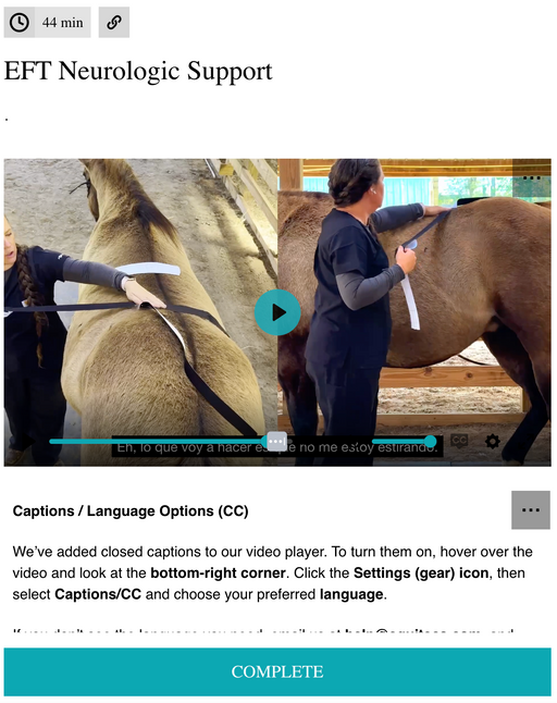 EquiTecs EFT Neurologic Support course for nerve  taping for stringhalt, sidewinder gait, PSSM, parasite recovery, mare heat cycles, digestive distress, or nerve trauma.