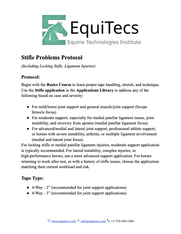 Stifle Problems Protocol