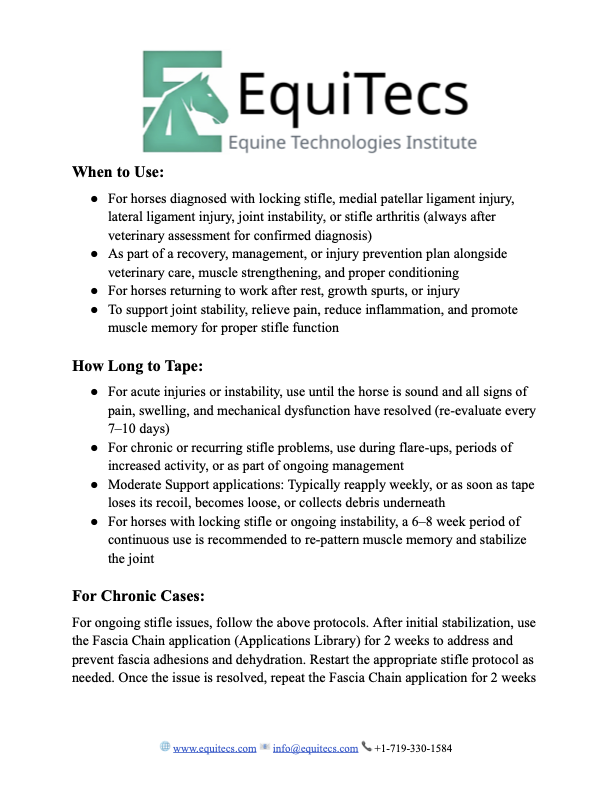 Stifle Problems Protocol
