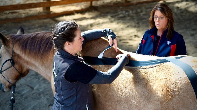 OIO Biomechanics taping application for thoracolumbar stabilization and force reduction - Rebecca Haddock teaching course student. 